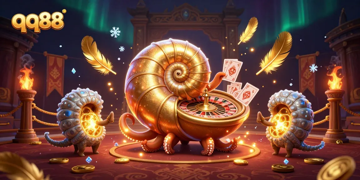 Experience thrilling gambling with qq88 through vibrant 3D casino illustration showcasing epic gameplay.