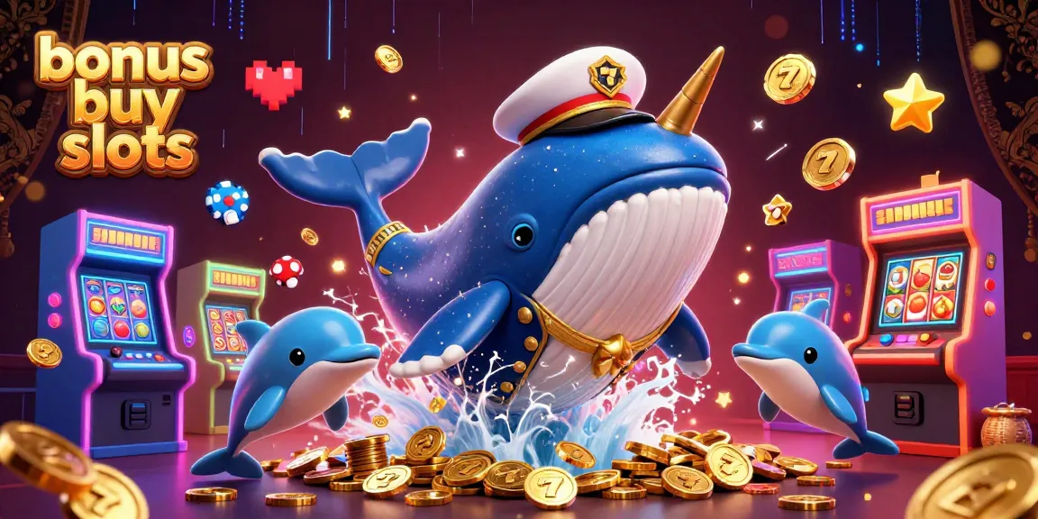 Engage with bonus buy slots as a giant whale captivates with gold coins, fruit symbols, and thrilling gameplay.