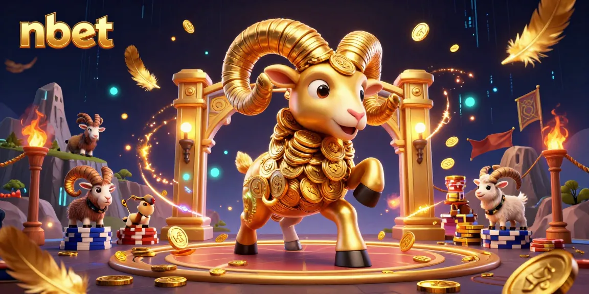 Engage in thrilling gameplay with nbet's vibrant 3D casino scene featuring golden elements.
