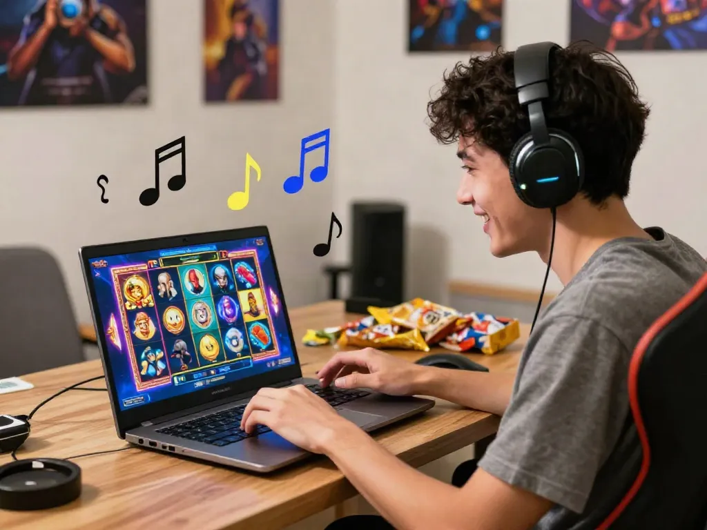 Engaged player enjoying da88 slot games in a vibrant home gaming setup.