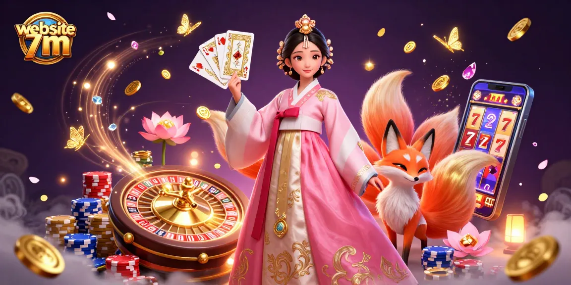 Experience the thrill of betting at the website 7m with vibrant casino elements and a lucky fox.