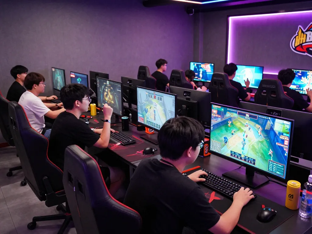 Engaged players experiencing nổ hũ hubet88 at a lively esports betting hub filled with excitement.