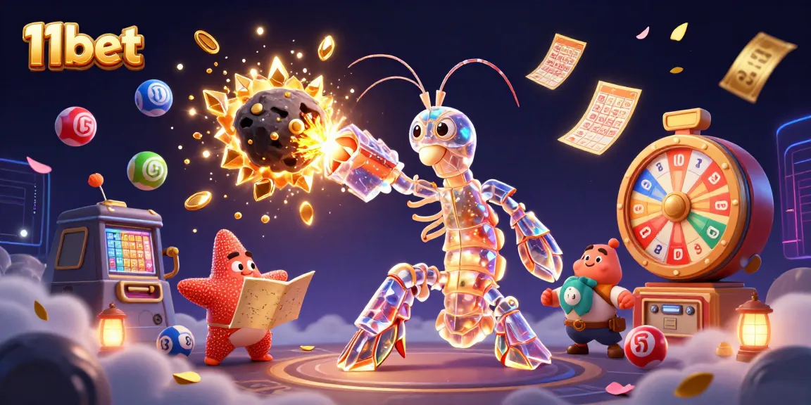 Engage with 11bet's dynamic universe featuring vibrant lottery elements and captivating casino action.