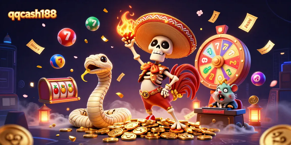 Experience the excitement of qqcash188 with vibrant gaming elements and characters in action.
