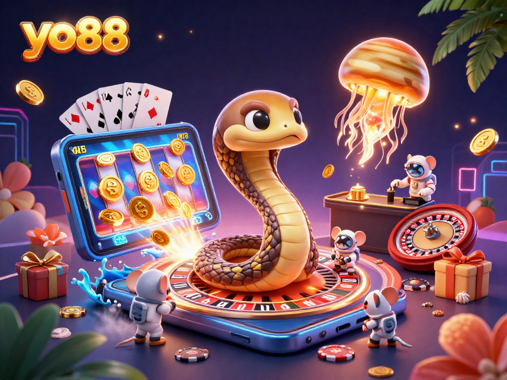 Experience the thrill of yo88 with astronaut mice betting on a cosmic roulette wheel