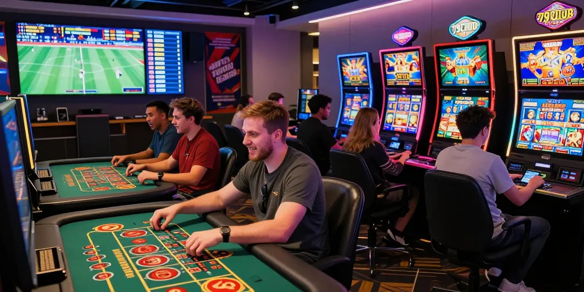 Exciting online gaming experience at 79club with diverse players engaging in live casino and sports betting.