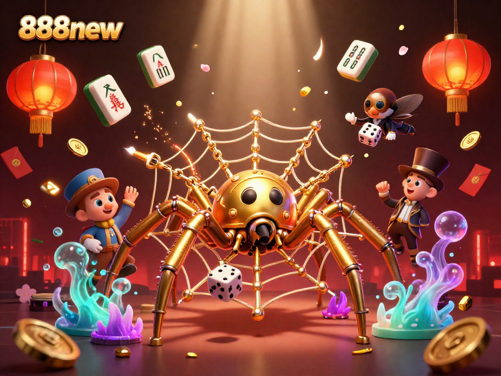 Engage in thrilling games at 888new with dynamic casino elements and a steampunk spider theme!