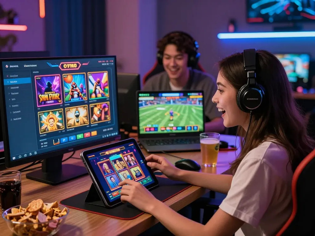 Exciting gaming moment at Nhà Cái SC88 with players enjoying diverse games in a lively setting.