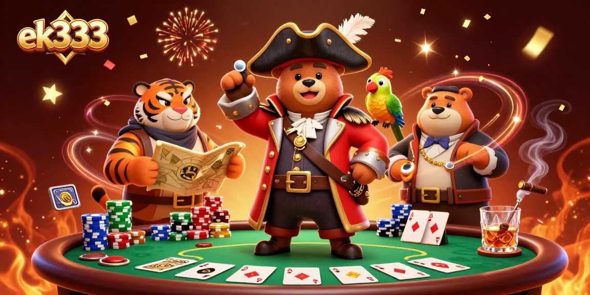 Engage with the exciting ek333 online casino experience featuring vibrant characters and poker elements.