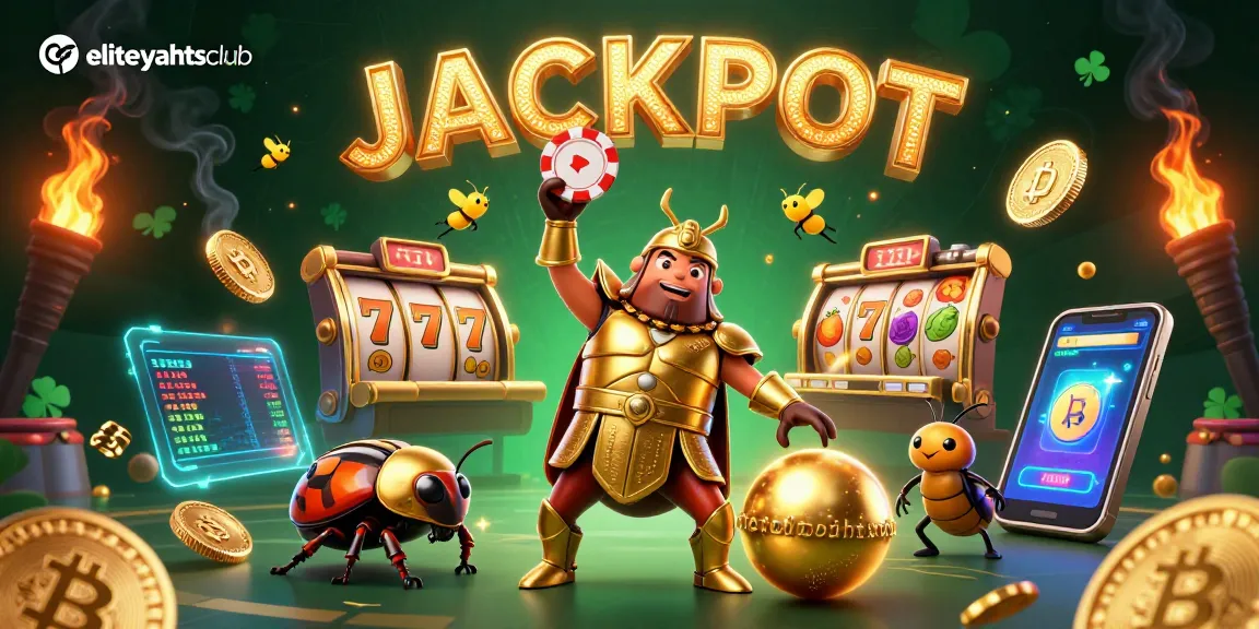 Experience eliteyachtsclub's thrilling jackpot scene packed with gambling elements and vibrant details.