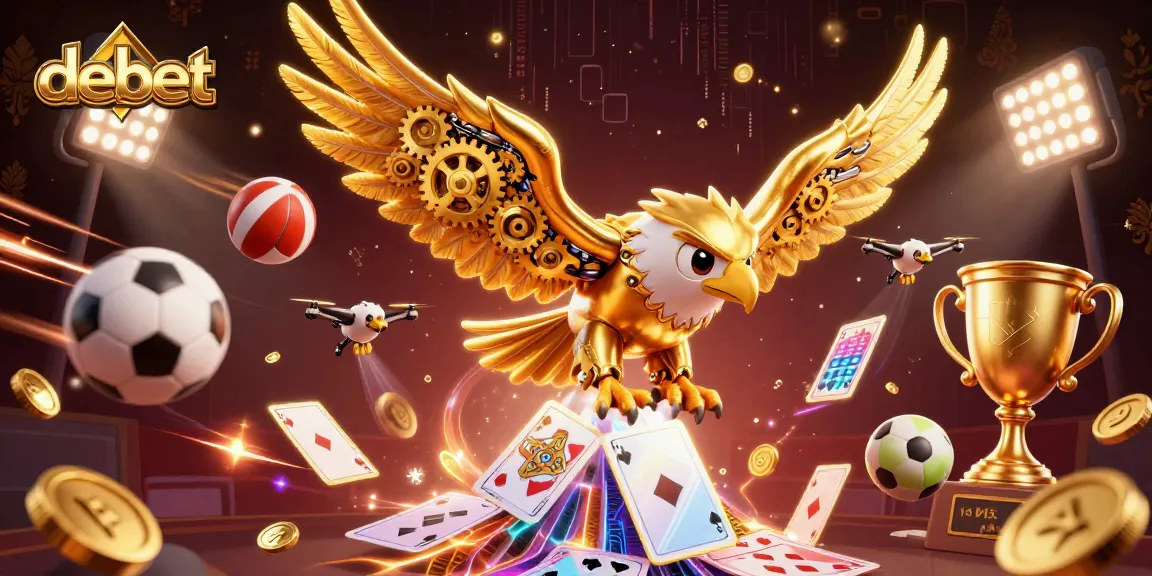 Watch debet's thrilling sports betting action with dynamic elements and gold details.