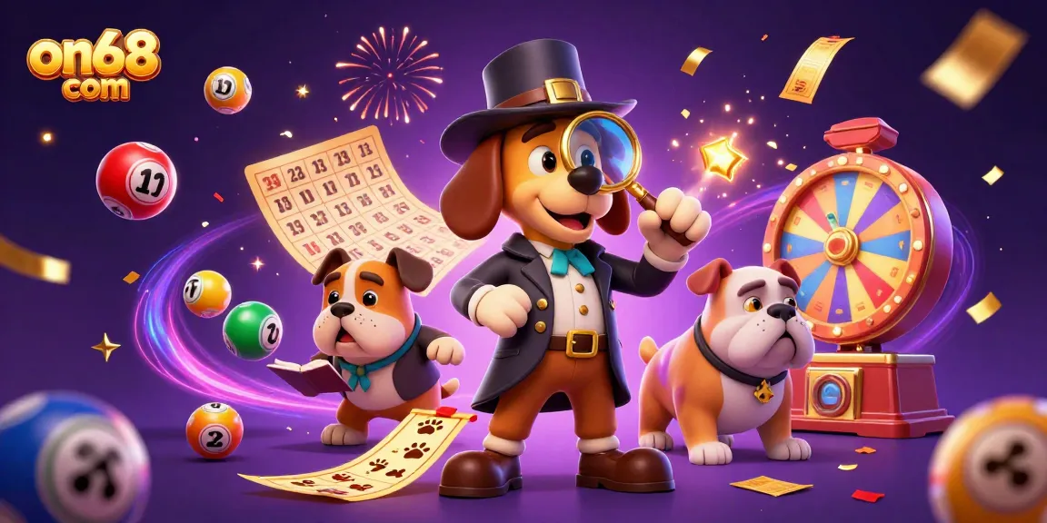 Explore the dynamic gaming scene with on68 com, featuring detectives revealing treasure with a vibrant casino atmosphere.