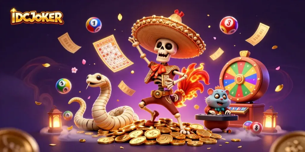 Experience thrilling victories with IDCJOKER's vibrant and dynamic gaming illustration.