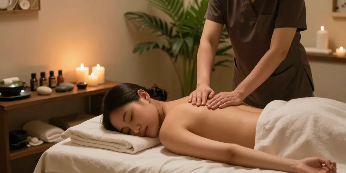 Relaxing 수원출장마사지 session in a peaceful spa setting with calming elements.