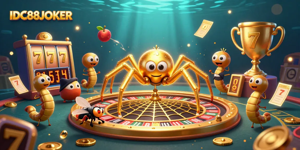Place bets with IDC88JOKER at the roulette wheel as a fly and spider spin the web.