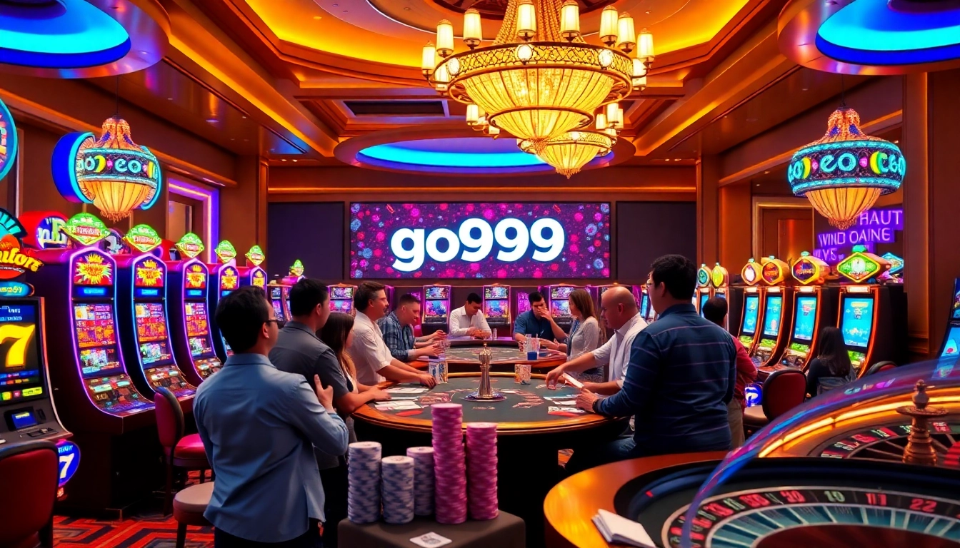 Experience the excitement of go999 at a vibrant casino gaming floor featuring thrilling tables and colorful slots.