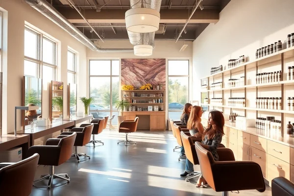 Experience premium hair salons in San Diego with eco-friendly Aveda products and stylish interior.