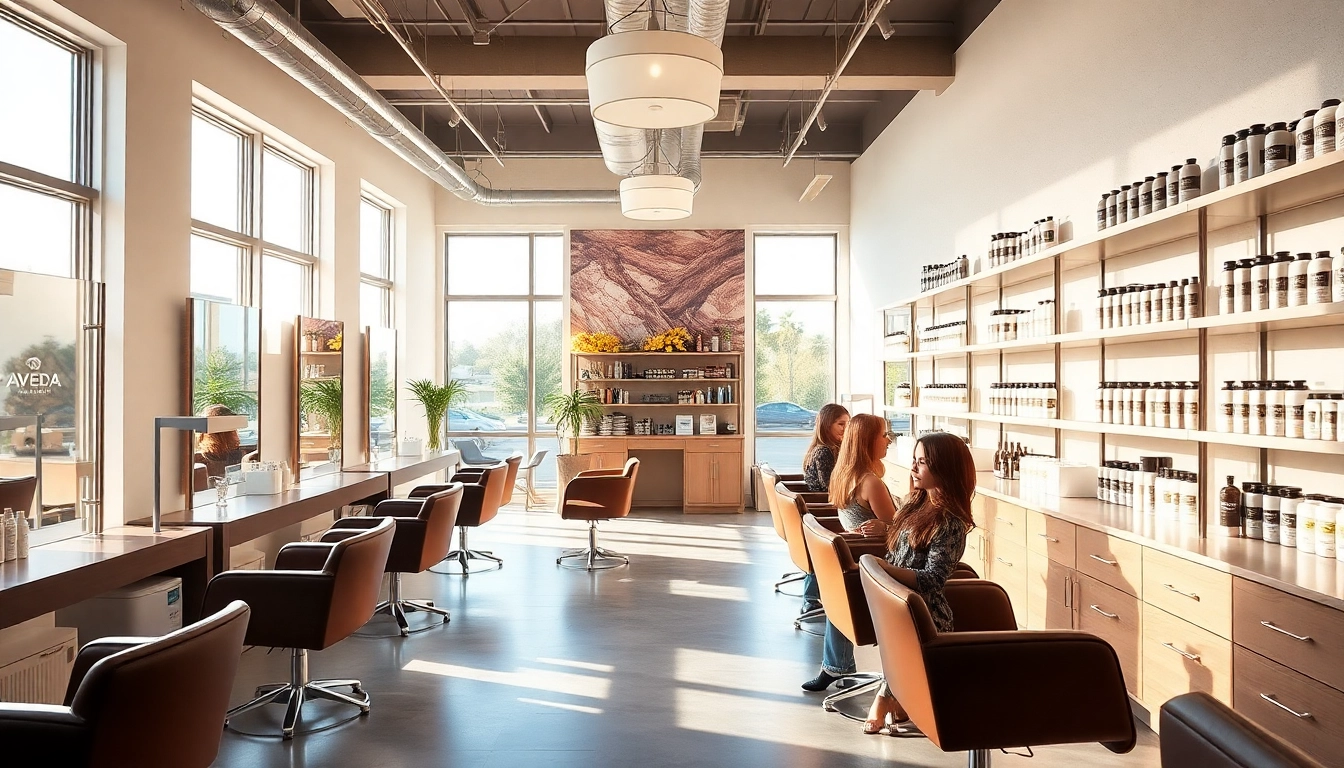 Experience premium hair salons in San Diego with eco-friendly Aveda products and stylish interior.