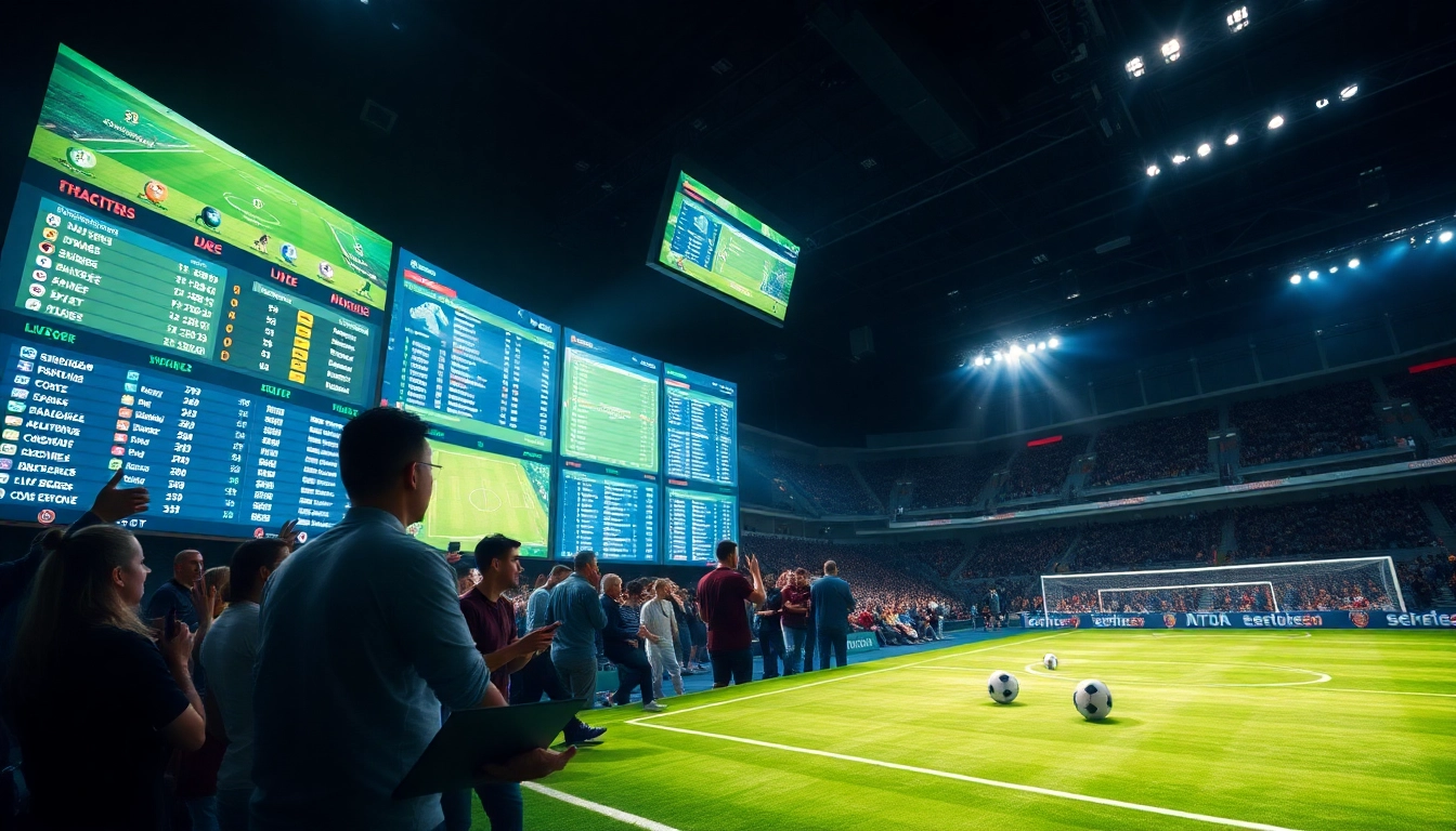 LiveScore | Tỷ số bóng đá trực tiếp on modern screens during an exciting football match.