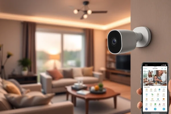 Cámaras EZVIZ instaladas en el interior de una vivienda moderna, que muestran soluciones de vigilancia seguras y fiables.