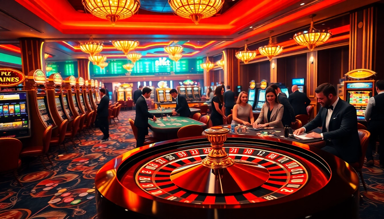 Experience the thrill of 8kbet with vibrant casino games and players enjoying exciting gameplay.