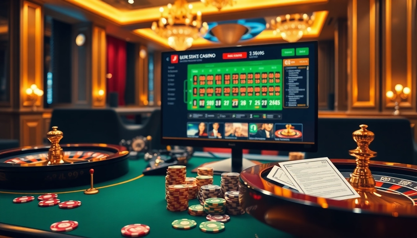 Experience thrilling gaming with Link FB88, showcasing vibrant chips and an exciting online casino setup.