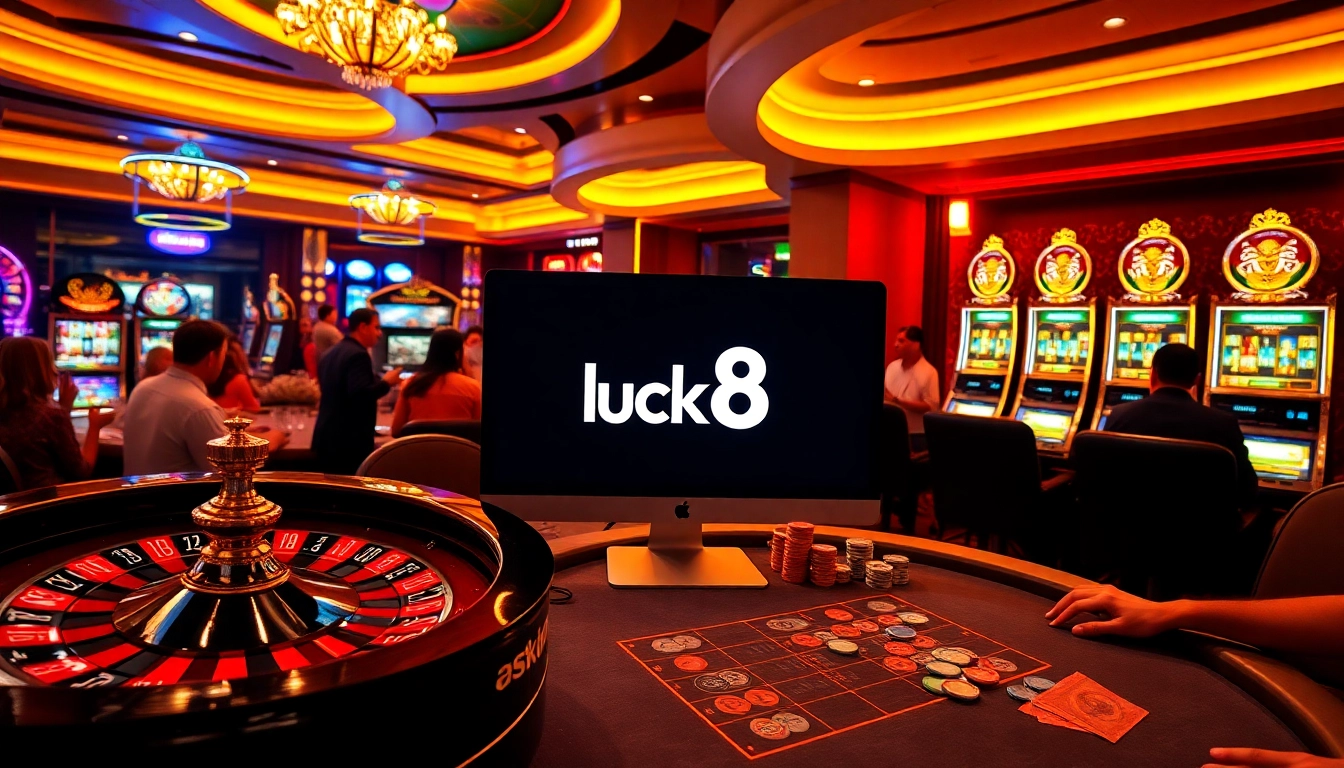 Experience thrilling gameplay at luck8 with vibrant casino elements and engaged players.