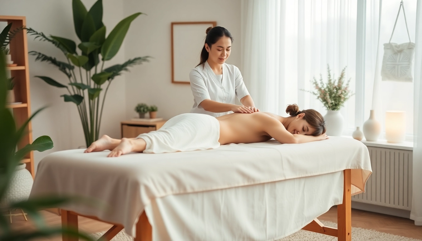 전문 치료사와 함께 집에서 편안한 평택출장마사지를 체험하는 모습.