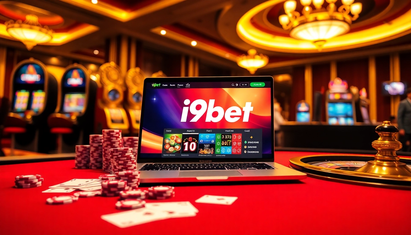 Experience high-stakes excitement at i9bet with vibrant casino gaming elements and a sleek online interface.